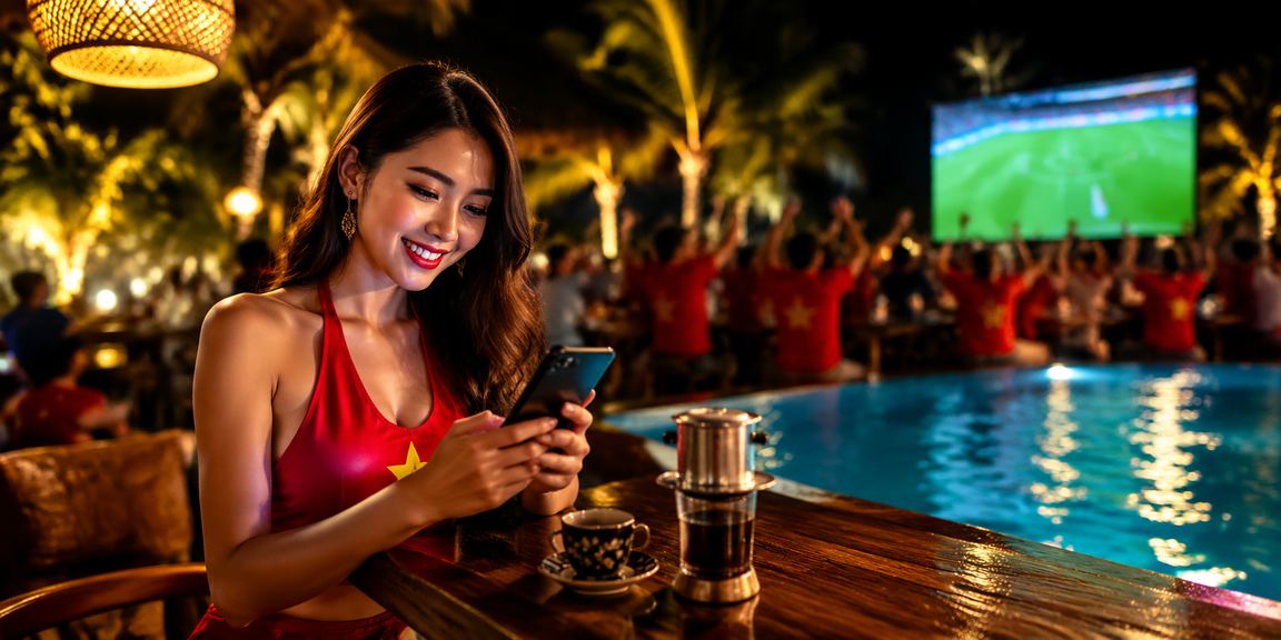Người dùng đăng nhập tài khoản casino trên điện thoại tại bãi biển Mũi Né